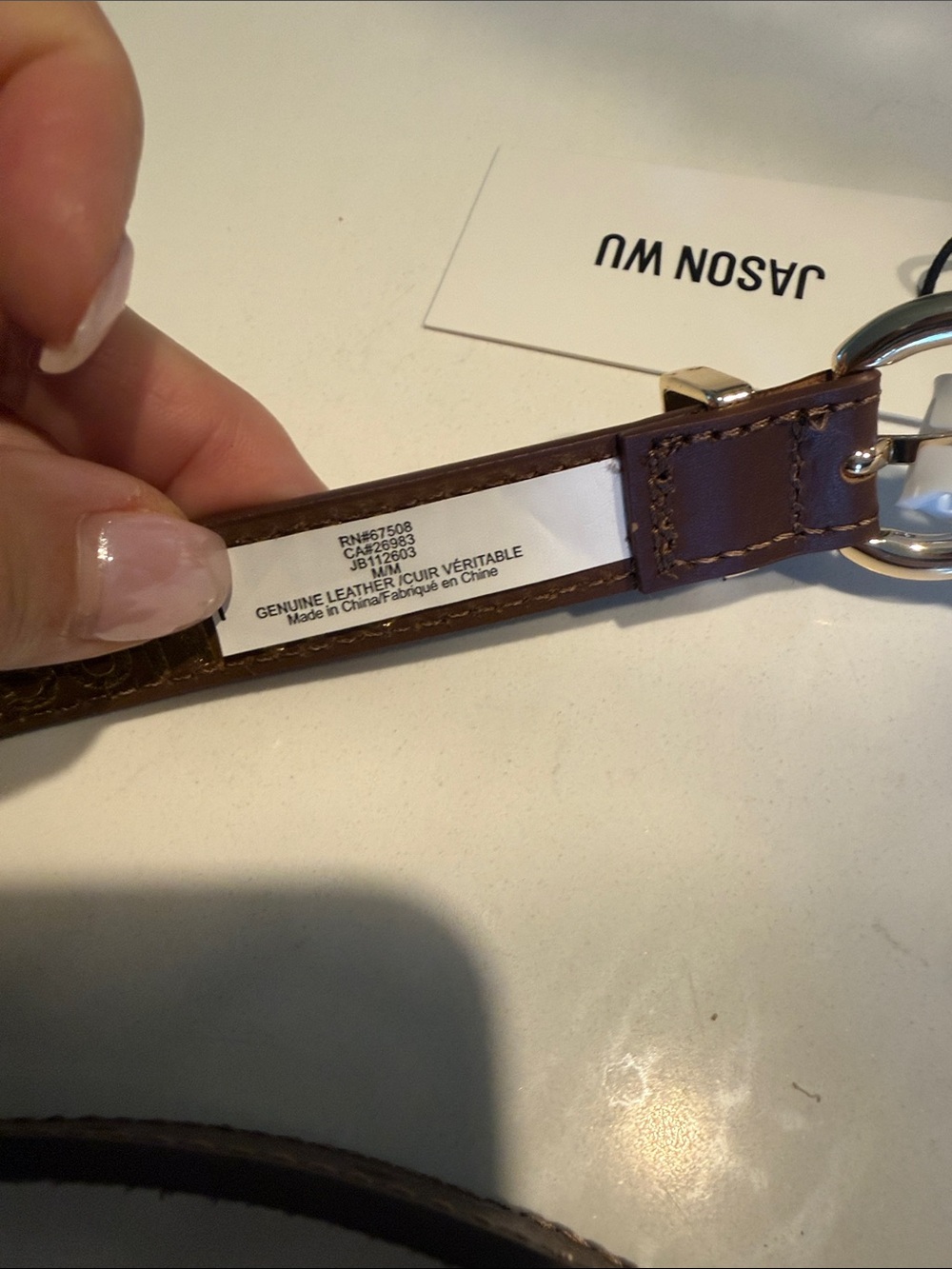 Jason Wu Brown Leather Belt with Gold-Tone Buckle - Picture 6 of 7
